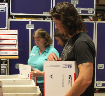 Dave Bray Packing Boxes for Soldiers' Angels Dave Bray of Madison Rising Packing Boxes for Soldiers' Angels