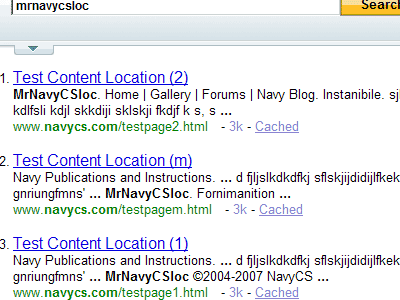 Yahoo Content Placement Test Result